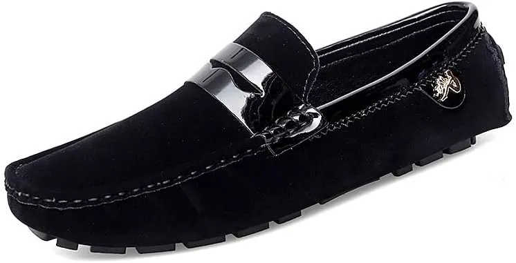 Loafers for Men Round Toe PU Leather Penny Driving Loafers Flexible Lightweight Flat Heel Classic Prom Slip On