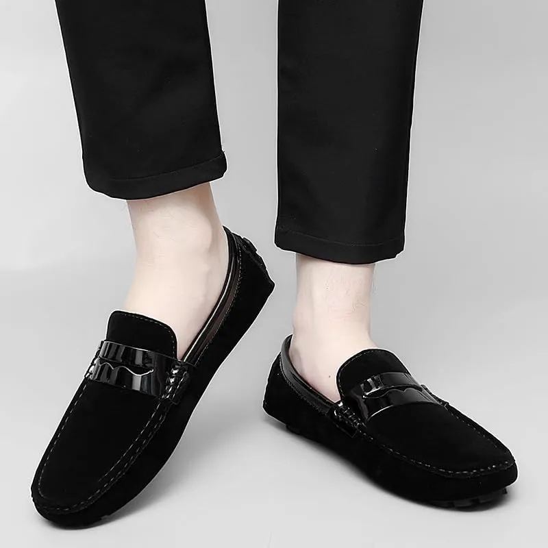 Loafers for Men Round Toe PU Leather Penny Driving Loafers Flexible Lightweight Flat Heel Classic Prom Slip On