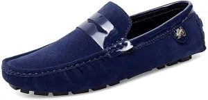 Loafers for Men Round Toe PU Leather Penny Driving Loafers Flexible Lightweight Flat Heel Classic Prom Slip On