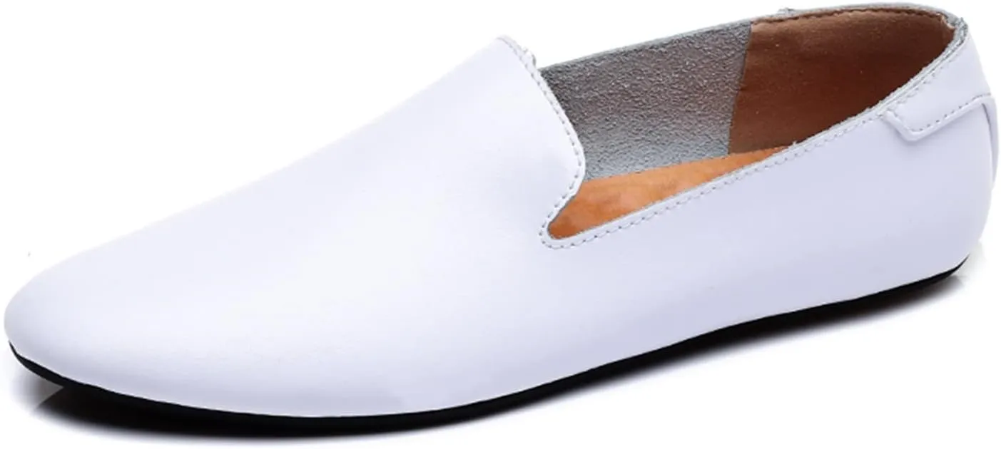 Loafers for Men Tuxedo Toafers Pointed Toe Genuine Leather Lightweight Slip Resistant Flexible Walking Classic Slip-ons