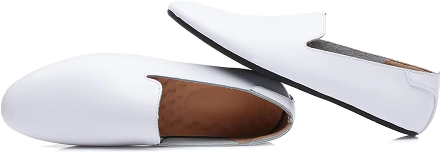 Loafers for Men Tuxedo Toafers Pointed Toe Genuine Leather Lightweight Slip Resistant Flexible Walking Classic Slip-ons