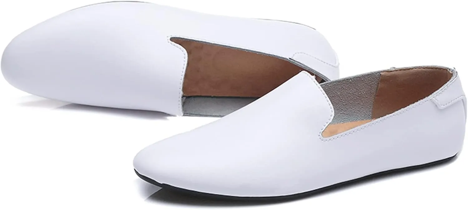 Loafers for Men Tuxedo Toafers Pointed Toe Genuine Leather Lightweight Slip Resistant Flexible Walking Classic Slip-ons