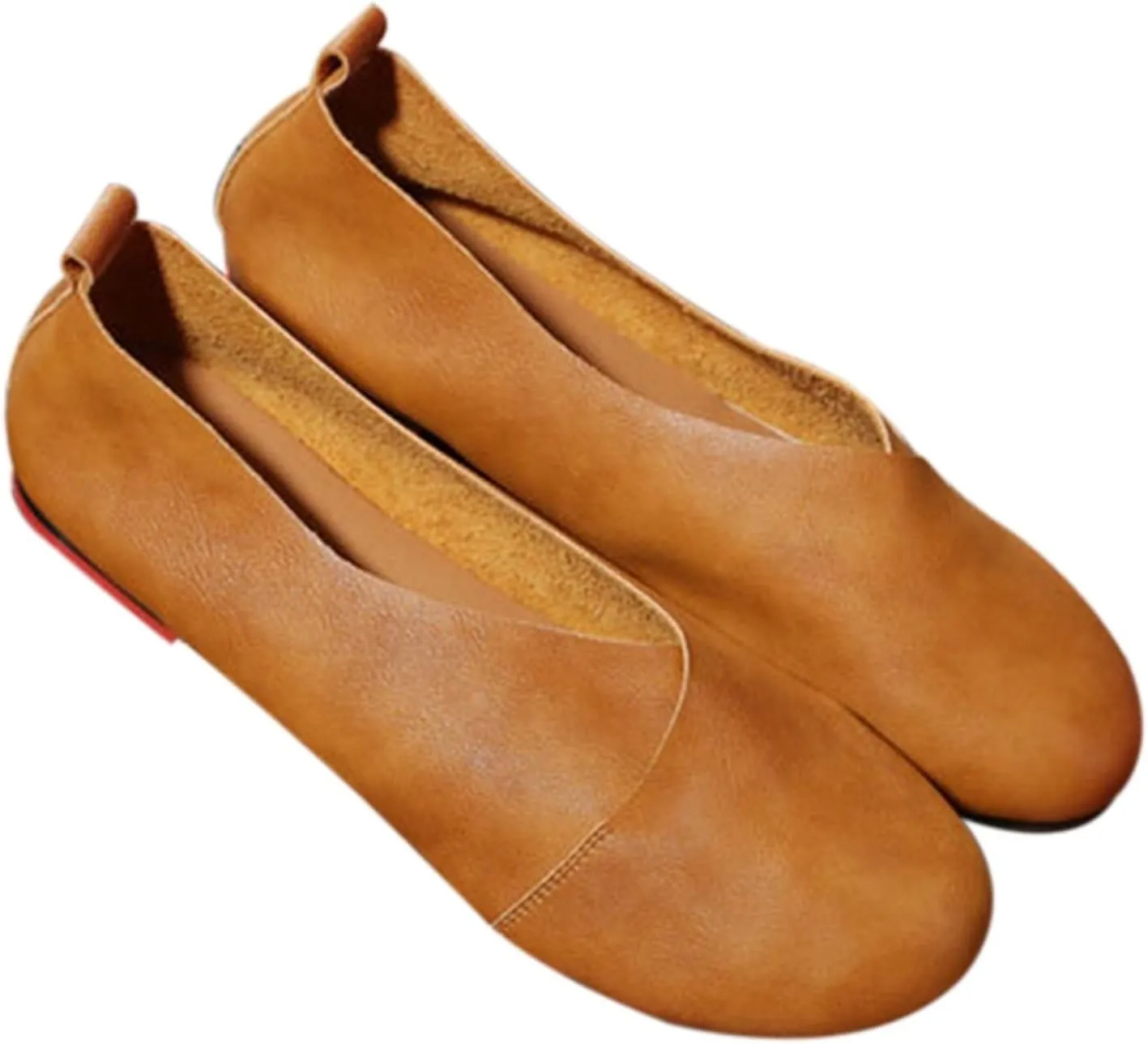 Loafers for Women Genuine Leather Hand-Sewn Loafers for Women Flexible Cowhide Casual Flats
