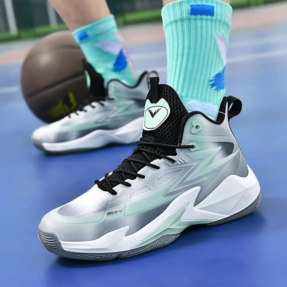 MAUGELY Men's Women's Breathable Basketball Shoes Students Sports Causal Outdoor Non-Slip Sneakers for Couple