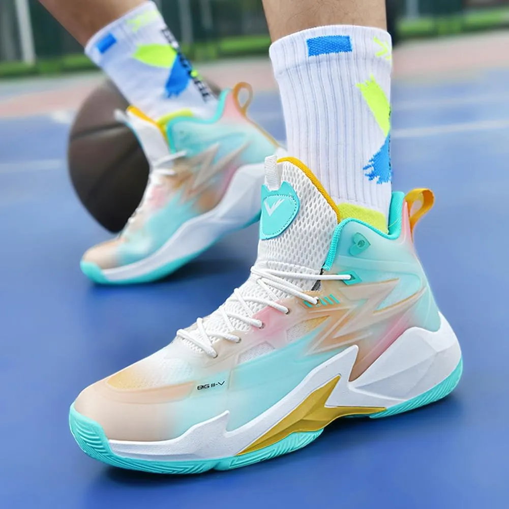 MAUGELY Men's Women's Breathable Basketball Shoes Students Sports Causal Outdoor Non-Slip Sneakers for Couple