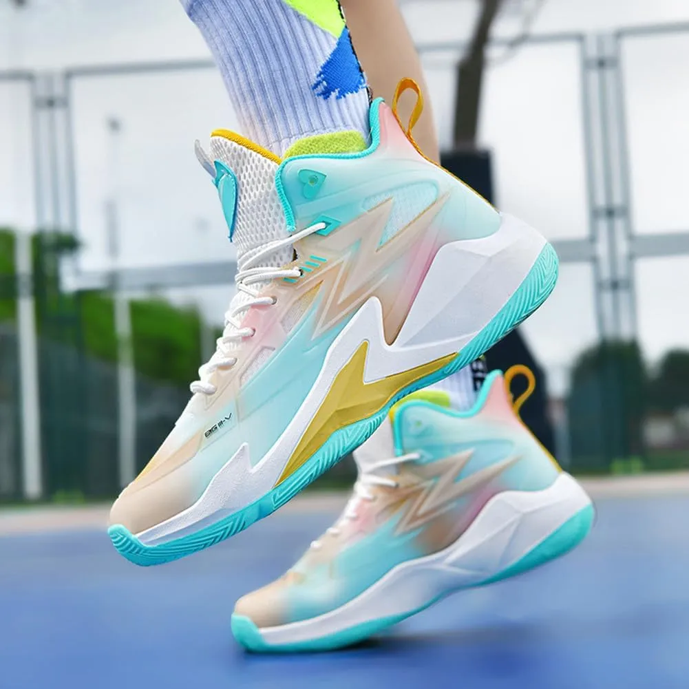 MAUGELY Men's Women's Breathable Basketball Shoes Students Sports Causal Outdoor Non-Slip Sneakers for Couple