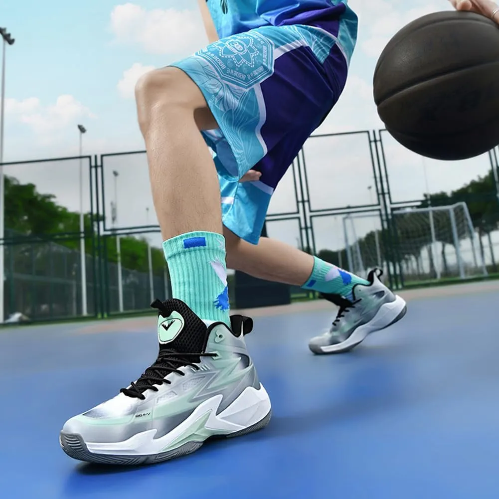 MAUGELY Men's Women's Breathable Basketball Shoes Students Sports Causal Outdoor Non-Slip Sneakers for Couple