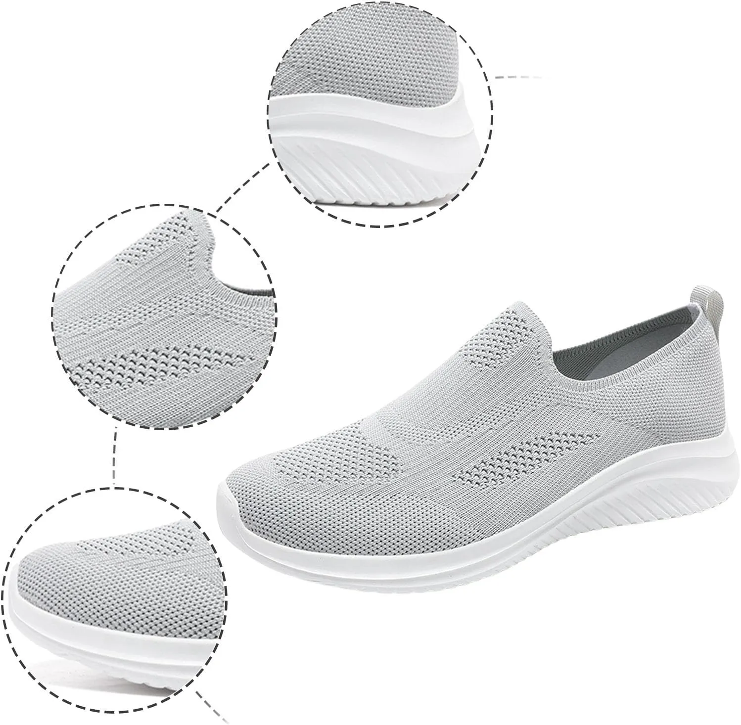 Memory Foam Versatile Shoes for Men Comfortable Breathable Stretch Canvas Slip on Sneaker Breathable Work Shoes