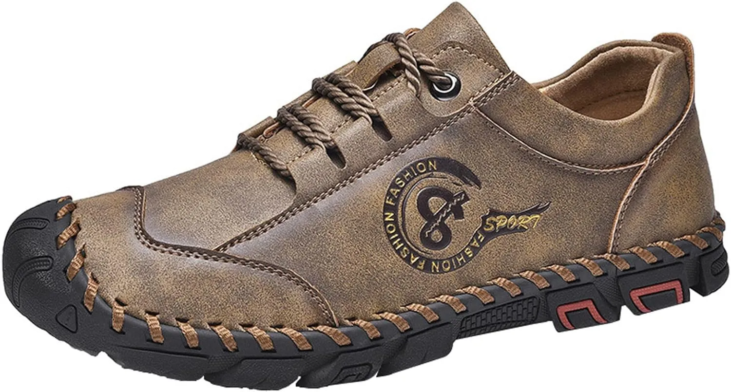 Men Black Sneakers Fashion Retro Lace up Lightweight Walking Shoes Hiking Outdoor Drivering Shoe Footwear