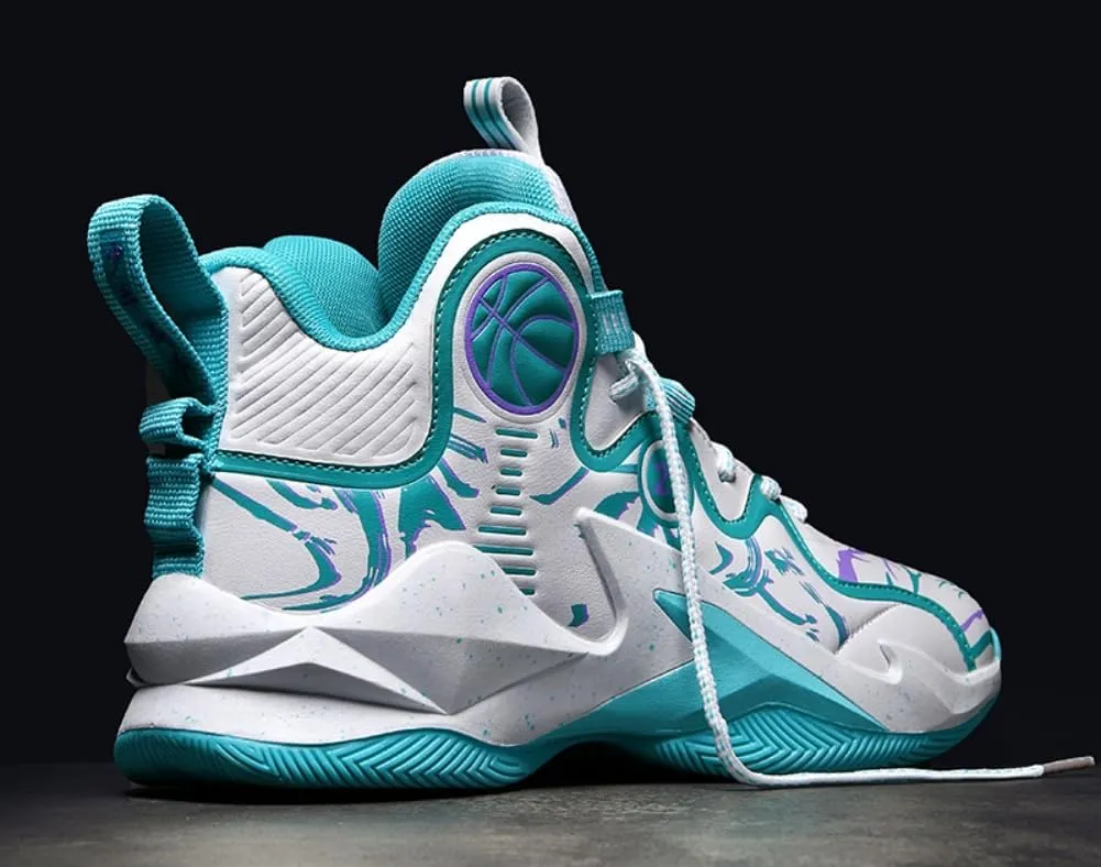 Men Women Basketball Shoes Fashion Printed Sneakers Lightweight Athletic Sneakers for Fitness Training Breathable Non-Slip Sport Shoe