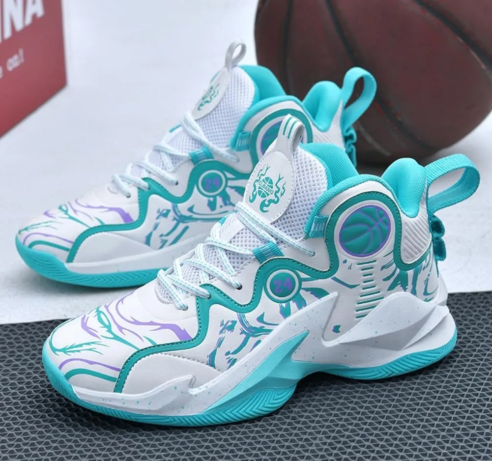 Men Women Basketball Shoes Fashion Printed Sneakers Lightweight Athletic Sneakers for Fitness Training Breathable Non-Slip Sport Shoe