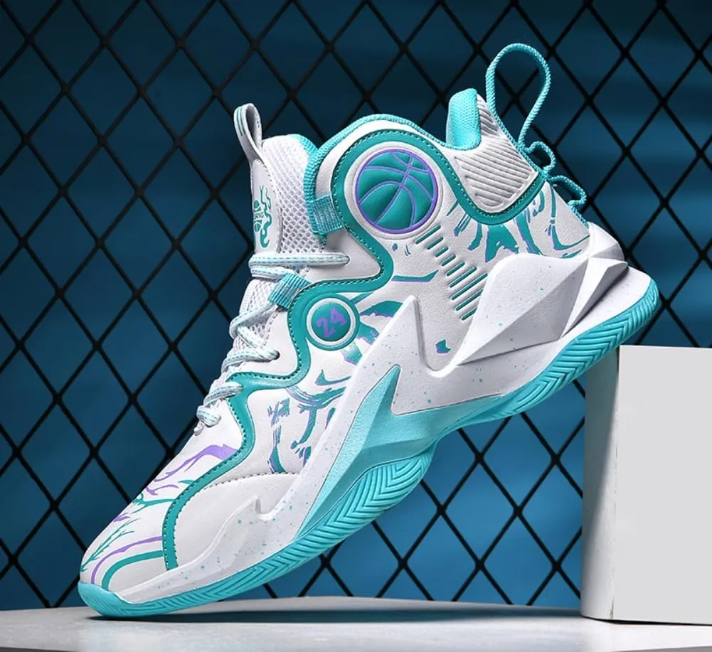 Men Women Basketball Shoes Fashion Printed Sneakers Lightweight Athletic Sneakers for Fitness Training Breathable Non-Slip Sport Shoe