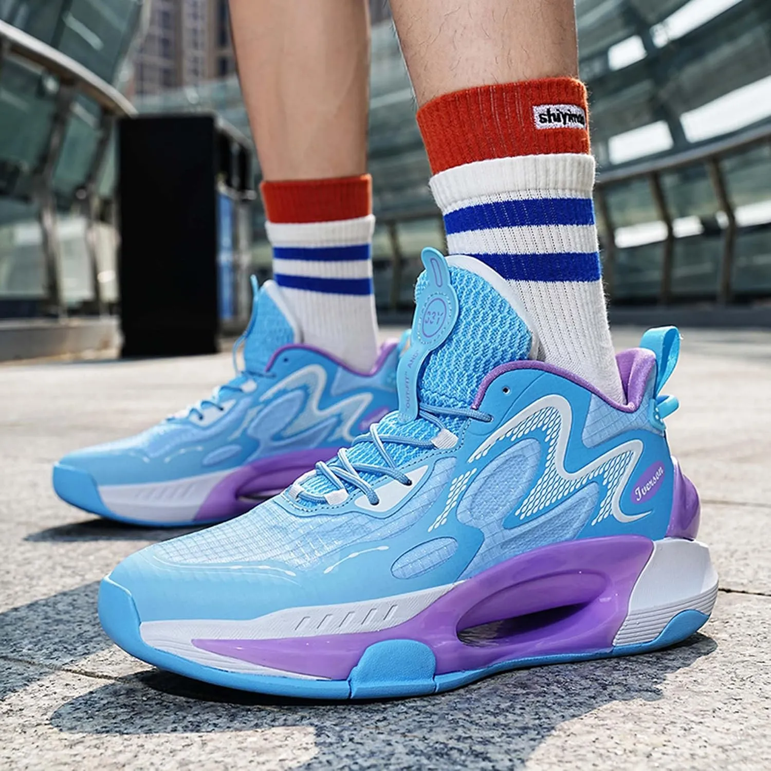 Men Women High Top Basketball Shoes Teen Sports Running Shoes Street Casual Walking Shoes Breathable Comfortable Walking Travel Casual Fashion Sneakers