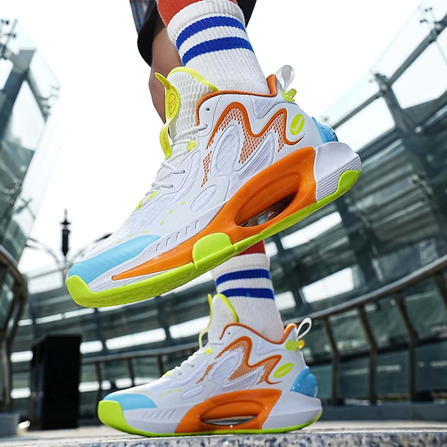 Men Women High Top Basketball Shoes Teen Sports Running Shoes Street Casual Walking Shoes Breathable Comfortable Walking Travel Casual Fashion Sneakers
