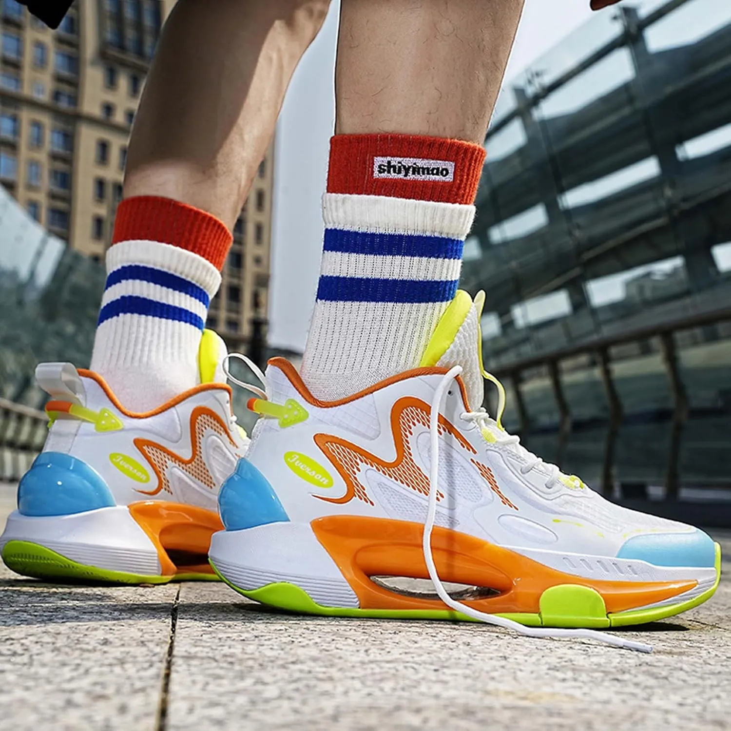 Men Women High Top Basketball Shoes Teen Sports Running Shoes Street Casual Walking Shoes Breathable Comfortable Walking Travel Casual Fashion Sneakers