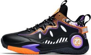 Mens and Womens Lace Up Mid Top Basketball Sneakers Non Slip Rubber Sole Running Shoes Wear Resistant Outdoor Hiking Shoes Lightweight Carrying Casual Walking Shoes Badminton Sneakers