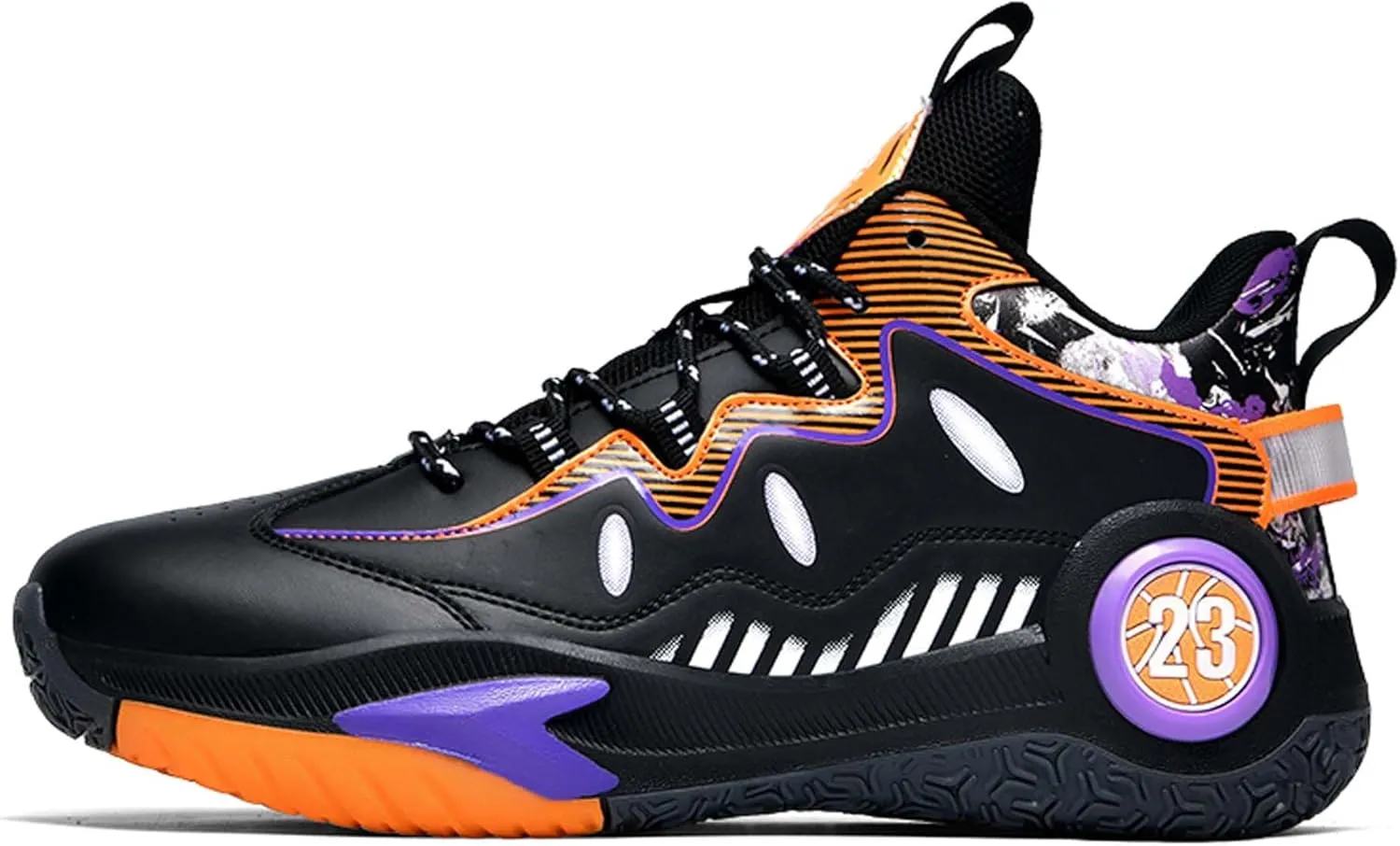 Mens and Womens Lace Up Mid Top Basketball Sneakers Non Slip Rubber Sole Running Shoes Wear Resistant Outdoor Hiking Shoes Lightweight Carrying Casual Walking Shoes Badminton Sneakers