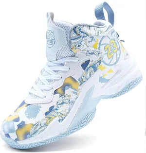 Men's Basketball Shoes Breathable Anti Slip Fashionable Graffiti Training Shoes Outdoor Shoes