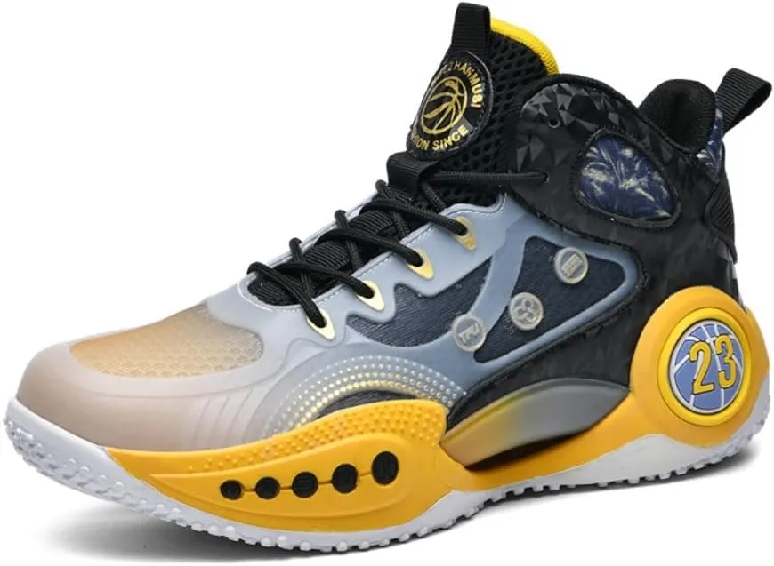 Mens Basketball Shoes Non-Slip Breathable Outdoor Sneakers Fashion Graffiti Sports Training Shoes for Running Walking
