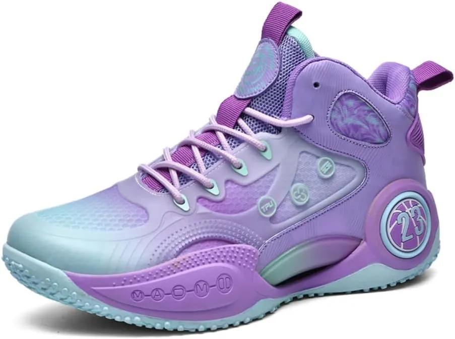 Mens Basketball Shoes Non-Slip Breathable Outdoor Sneakers Fashion Graffiti Sports Training Shoes for Running Walking