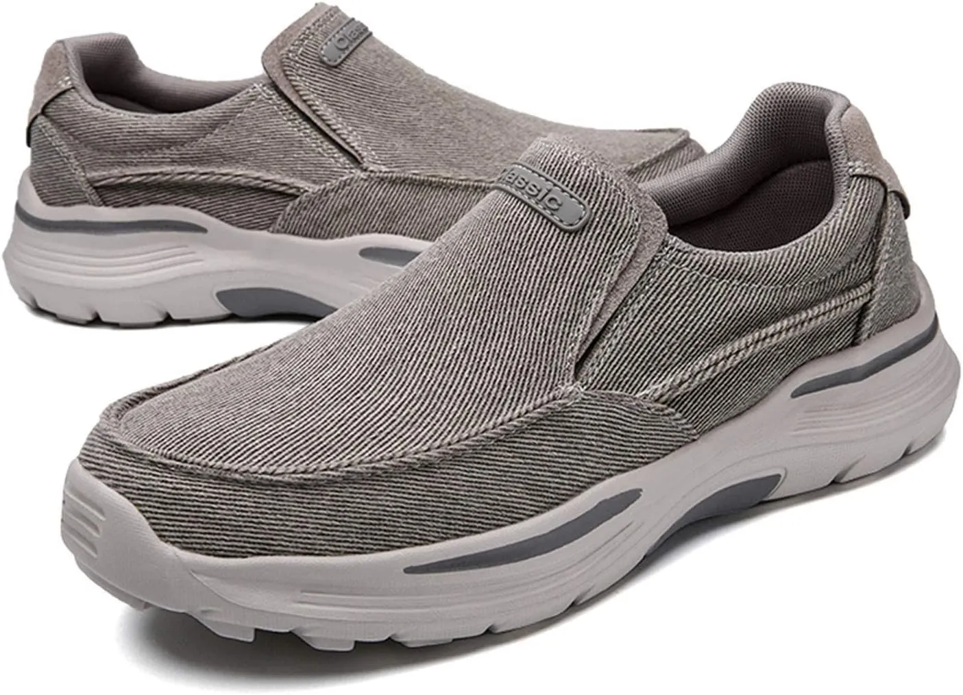 Men's Breathable Lightweight Slip-on Casual Walking Loafers,Outdoor Non-Slip Comfortable Driving Canvas Sneakers