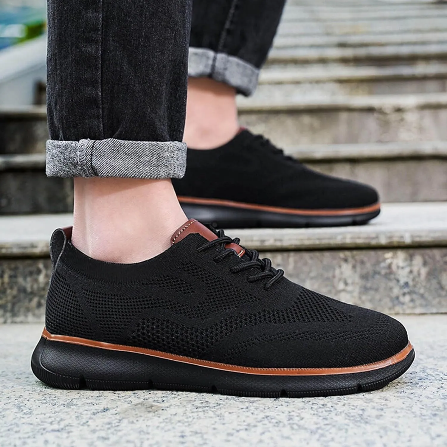 Men's Breathable Mesh Running Shoes Casual Sneaker Mesh Breathable Walking Shoe Men's Comfortable Barefoot Shoes