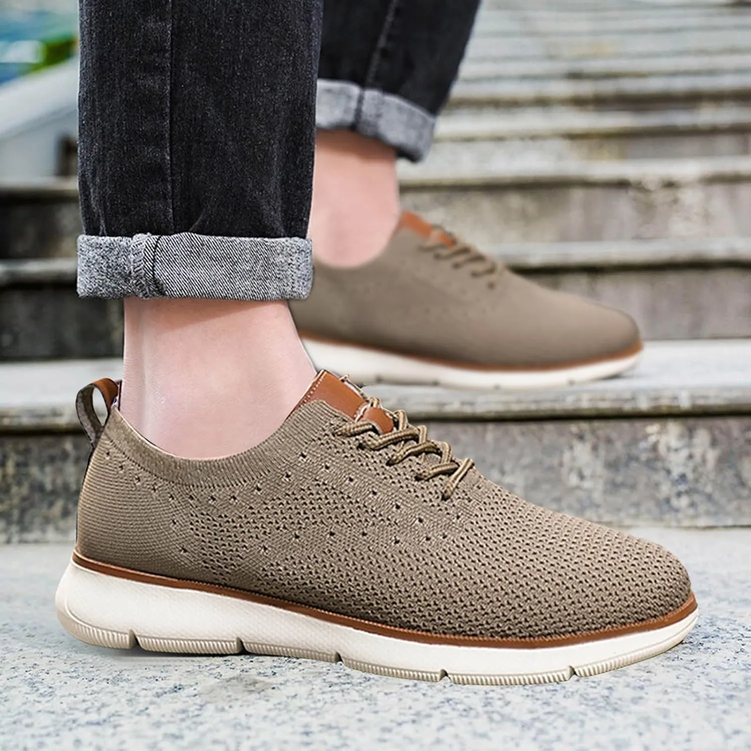 Men's Breathable Mesh Running Shoes Casual Sneaker Mesh Breathable Walking Shoe Men's Comfortable Barefoot Shoes