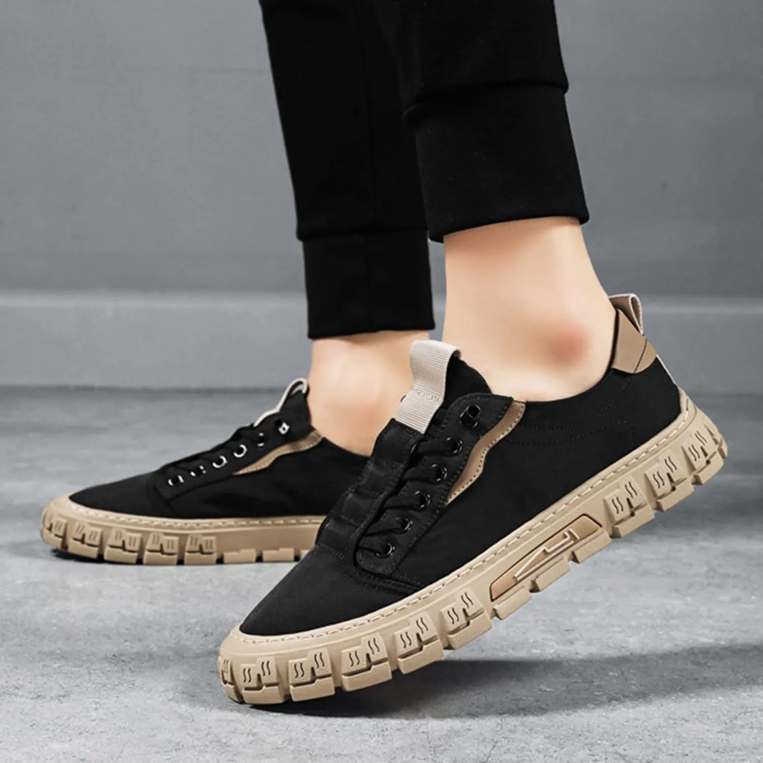 Men's Breathable Mesh Running Shoes Casual Sneaker Mesh Breathable Walking Shoe Men's Comfortable Canvas Shoes