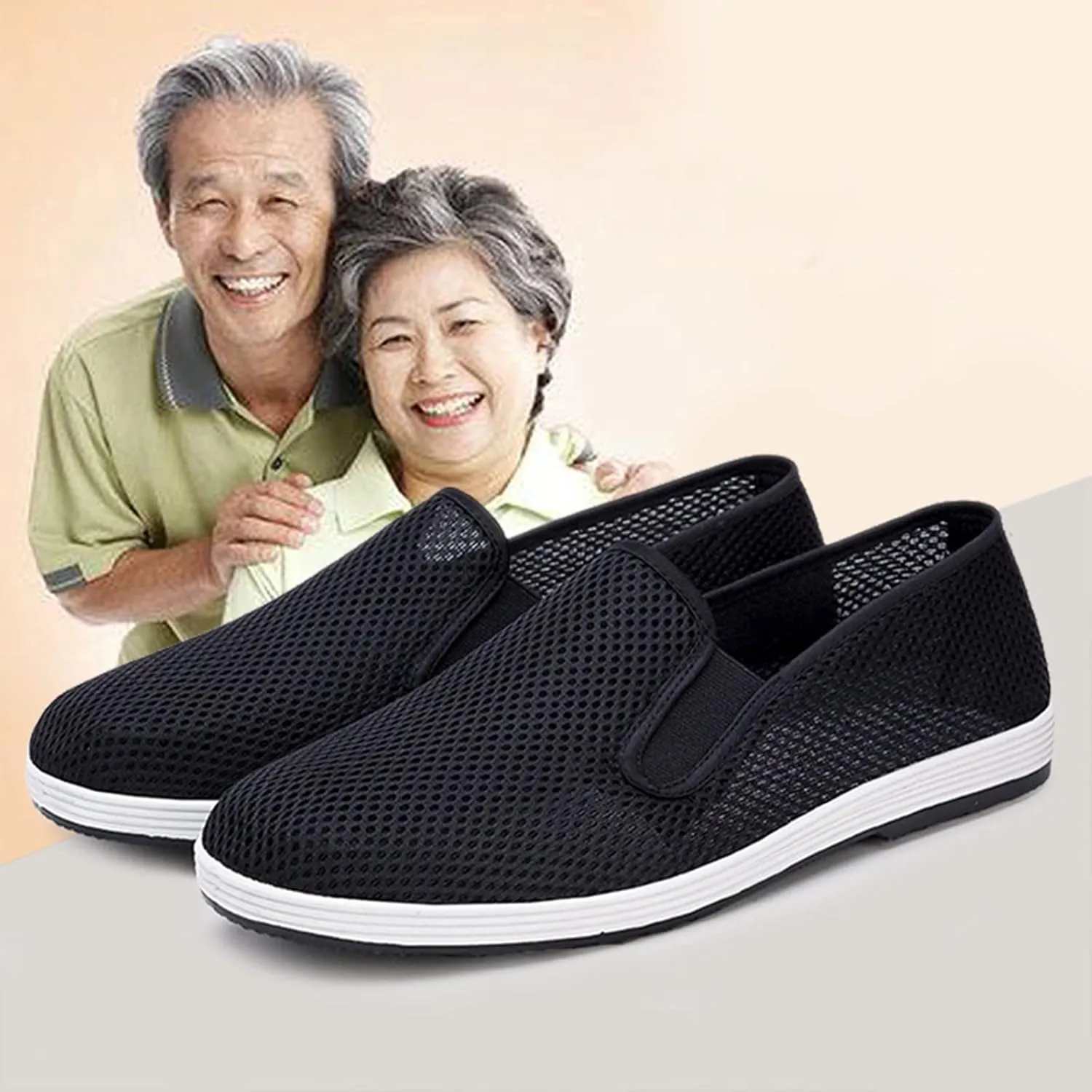 Men's Breathable Mesh Shoes Slip On Comfortable Shoes Lightweight Wide Walking Soft Flat Semi Casual for Men