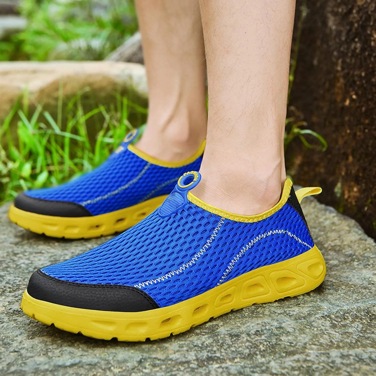 Mens Breathable Slip on Dress Shoes Casual Sneaker Mesh Breathable Walking Shoe Business Casual Versatile Shoes