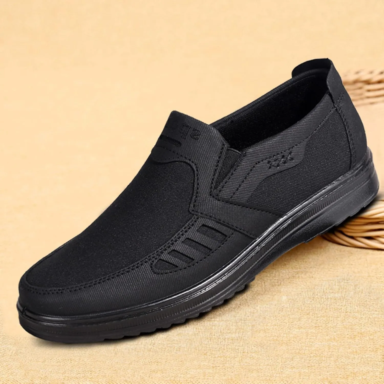Men's Casual Dress Sneakers Fashion All Season Men Casual Shoes Flat Non Slip On Simple Design Solid Color Comfortable