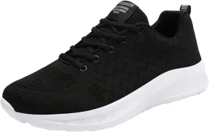 Men's Casual Dress Sneakers Fashion Four Seasons Men Mesh Breathable Lace Up Flat Lightweight Comfortable Casual