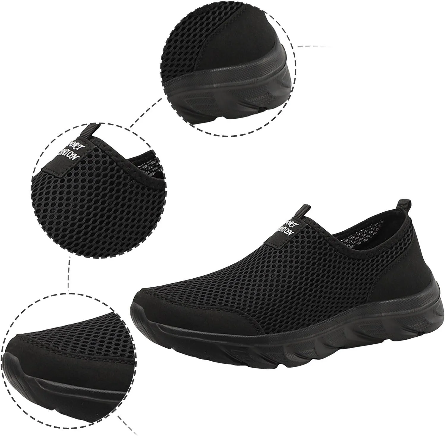 Men's Casual Shoe Men Sports Shoes Fashionable New Pattern Simple Pure Color Mesh Breathable Comfortable Lightweight