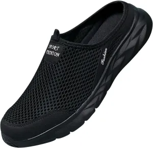 Mens Casual Shoes Fashion Men Mesh Slip On Flat Bottom Lightweight Mesh Breathable Slippers Wide Lightweight Breathable Fashion Solid Color Outdoor Walking Shoes
