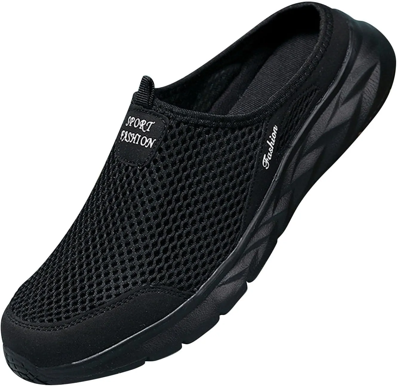 Mens Casual Shoes Fashion Men Mesh Slip On Flat Bottom Lightweight Mesh Breathable Slippers Wide Lightweight Breathable Fashion Solid Color Outdoor Walking Shoes