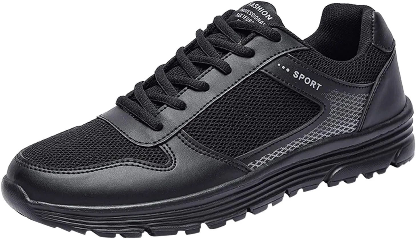 Men’s Everyday Sneakers Fashion Men Mesh Mountaineering Casual Sport Shoes Lace Up Solid Color Running Breathable Soft