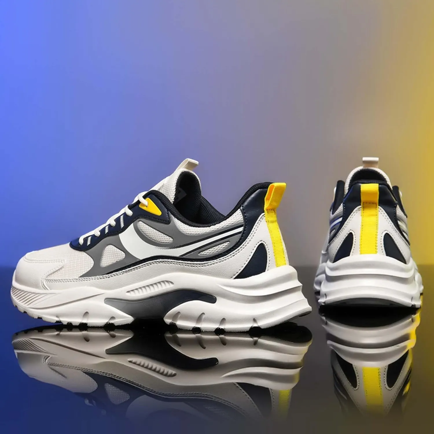 Men's Fashion Basketball Shoes Breathable Mesh Sneakers Outdoor Non-Slip Cushioning Training Running Shoes Lightweight Casual Walking Shoes-6-15 US Sizes
