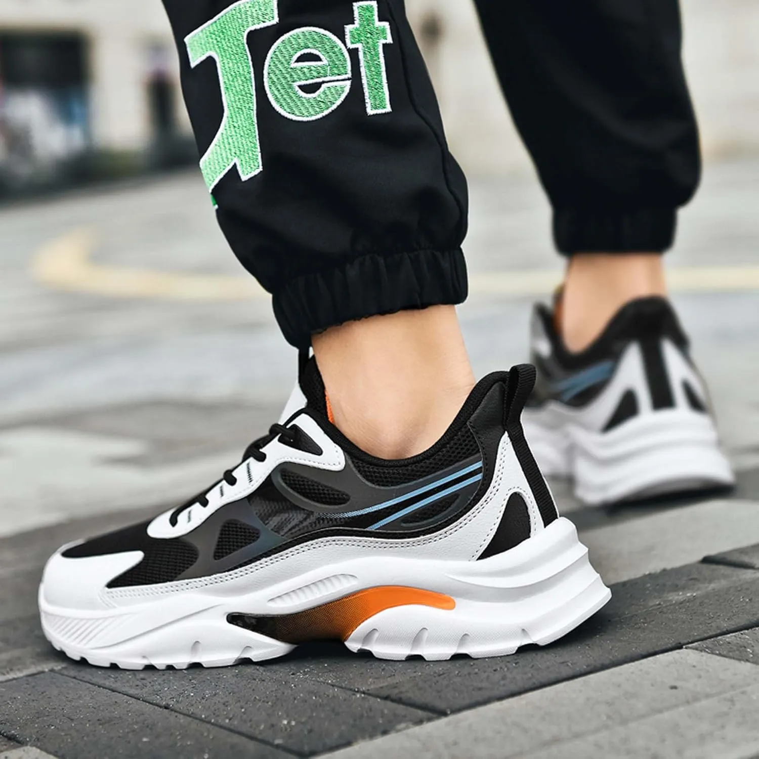 Men's Fashion Basketball Shoes Breathable Mesh Sneakers Outdoor Non-Slip Cushioning Training Running Shoes Lightweight Casual Walking Shoes-6-15 US Sizes
