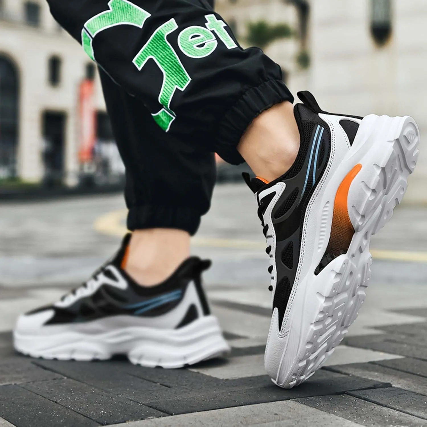 Men's Fashion Basketball Shoes Breathable Mesh Sneakers Outdoor Non-Slip Cushioning Training Running Shoes Lightweight Casual Walking Shoes-6-15 US Sizes