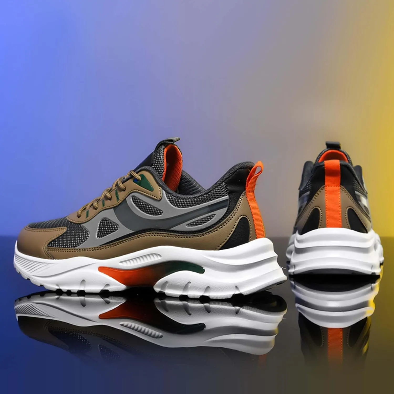 Men's Fashion Basketball Shoes Breathable Mesh Sneakers Outdoor Non-Slip Cushioning Training Running Shoes Lightweight Casual Walking Shoes-6-15 US Sizes