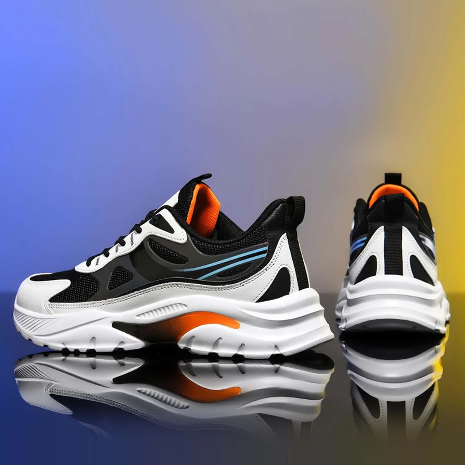 Men's Fashion Basketball Shoes Breathable Mesh Sneakers Outdoor Non-Slip Cushioning Training Running Shoes Lightweight Casual Walking Shoes-6-15 US Sizes