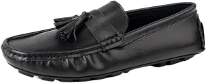 Men's Genuine Leather Loafers with Tassel, Round Toe, Flexible Flat Heel, Anti-Slip, Stitching Details, Ideal for Walking and Weddings