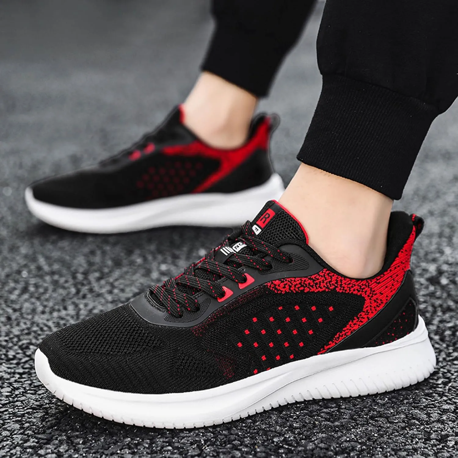 Men's Lace Up Lightweight Anti Slip Arch Support Casual Breathable Fitness Cushioning Training Sports Running Shoes, Park Walking Shoes, Street Sports Basketball Shoes