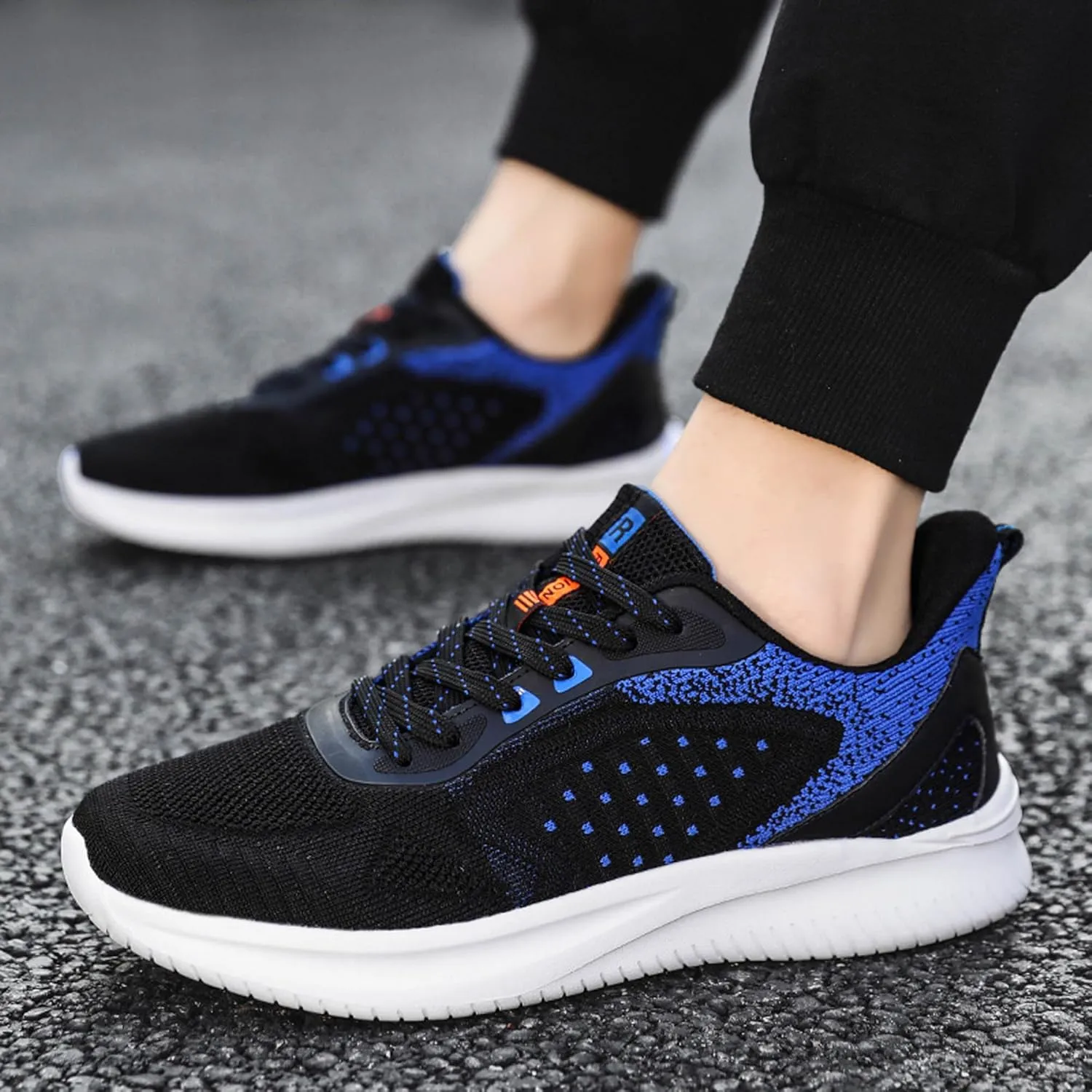 Men's Lace Up Lightweight Anti Slip Arch Support Casual Breathable Fitness Cushioning Training Sports Running Shoes, Park Walking Shoes, Street Sports Basketball Shoes