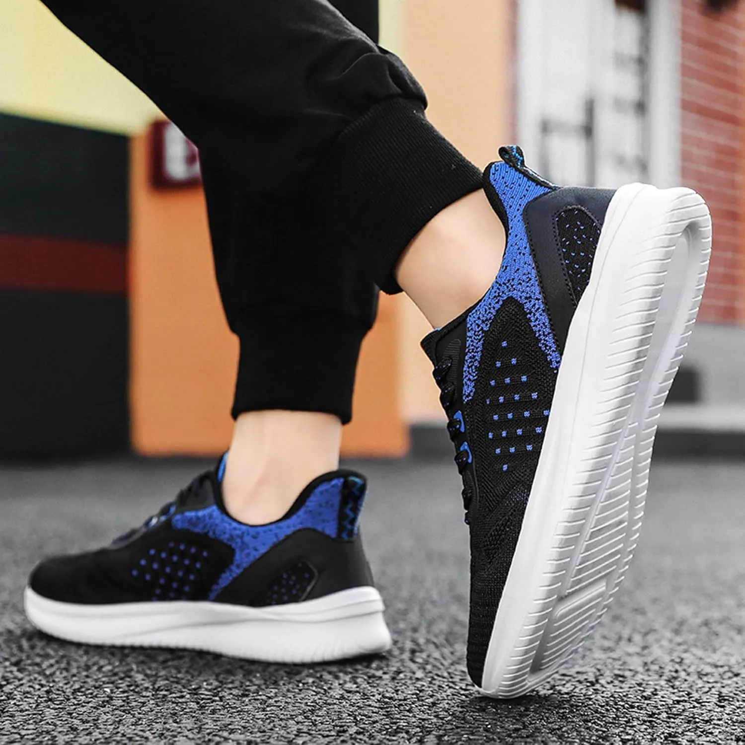 Men's Lace Up Lightweight Anti Slip Arch Support Casual Breathable Fitness Cushioning Training Sports Running Shoes, Park Walking Shoes, Street Sports Basketball Shoes