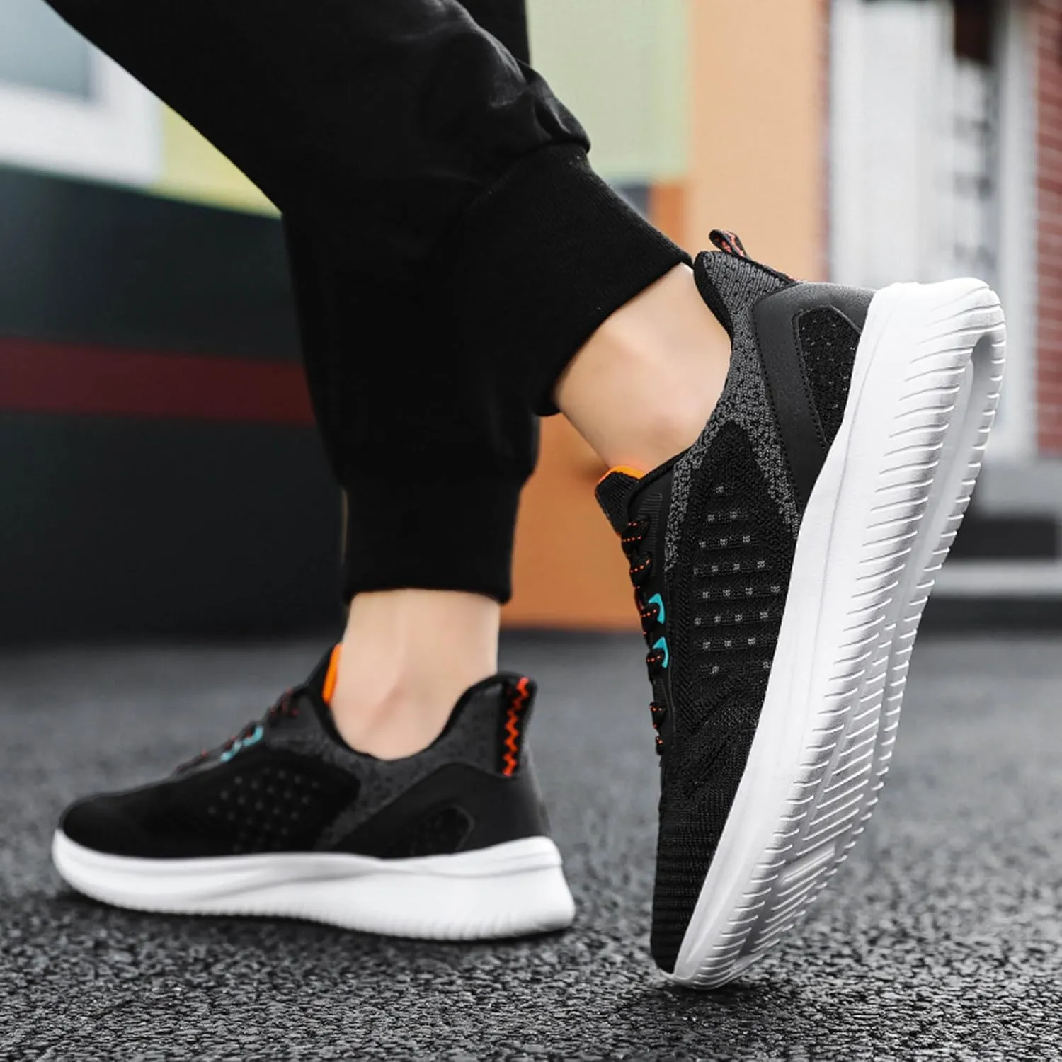 Men's Lace Up Lightweight Anti Slip Arch Support Casual Breathable Fitness Cushioning Training Sports Running Shoes, Park Walking Shoes, Street Sports Basketball Shoes
