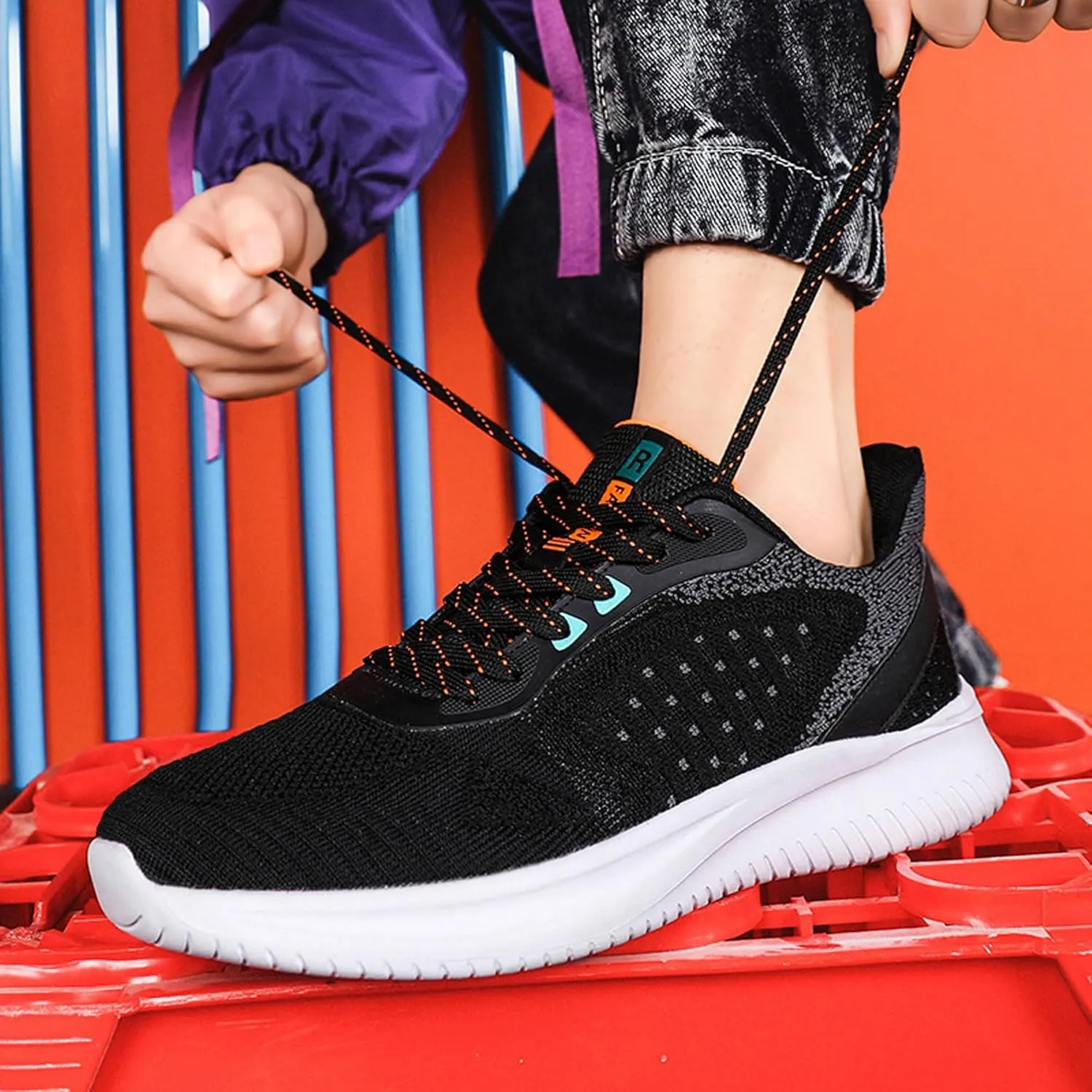 Men's Lace Up Lightweight Anti Slip Arch Support Casual Breathable Fitness Cushioning Training Sports Running Shoes, Park Walking Shoes, Street Sports Basketball Shoes