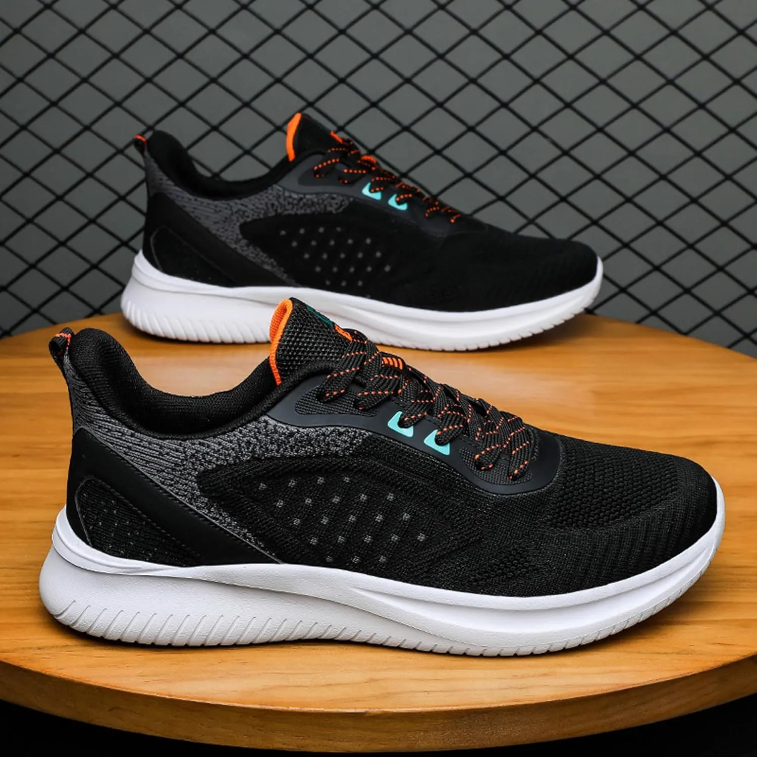 Men's Lace Up Lightweight Anti Slip Arch Support Casual Breathable Fitness Cushioning Training Sports Running Shoes, Park Walking Shoes, Street Sports Basketball Shoes
