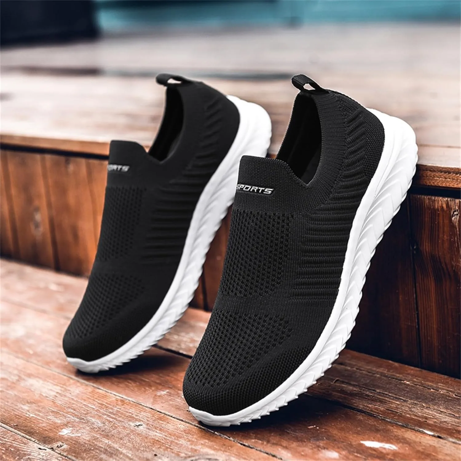 Men's Lightweight Cushion Sneakers Breathable Elastic Fly Woven Mesh Sneaker Men's Sport Breathable Mesh Shoes