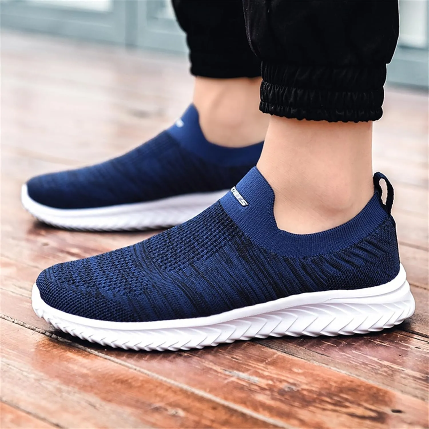 Men's Lightweight Cushion Sneakers Breathable Elastic Fly Woven Mesh Sneaker Men's Sport Breathable Mesh Shoes
